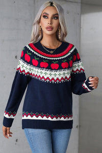 Angel Wings Graphic Round Neck Long Sleeve Sweater