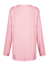 Full Size Pocketed Round Neck Long Sleeve T-Shirt