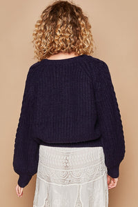 Cable Knit Cutout Long Sleeve Sweater