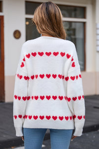 Angel Wings Heart Round Neck Long Sleeve Sweater