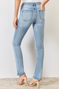 Full Size Mid Rise Y2K Slit Bootcut Jeans