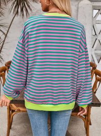 Contrast Striped Long Sleeve Sweatshirt