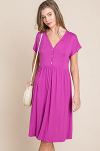 V-Neck Short Sleeve Dress