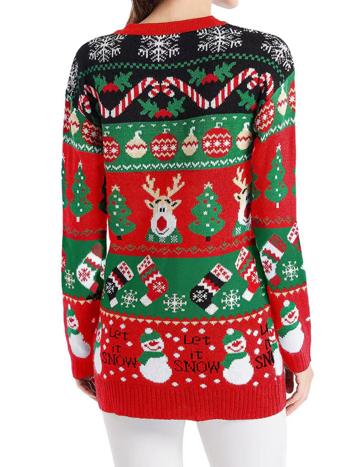 Reindeer Button Up Long Sleeve Cardigan