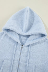 Drawstring Zip Up Long Sleeve Hoodie