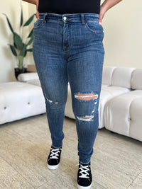 Full Size  High Waist Distressed Skinny Jeans