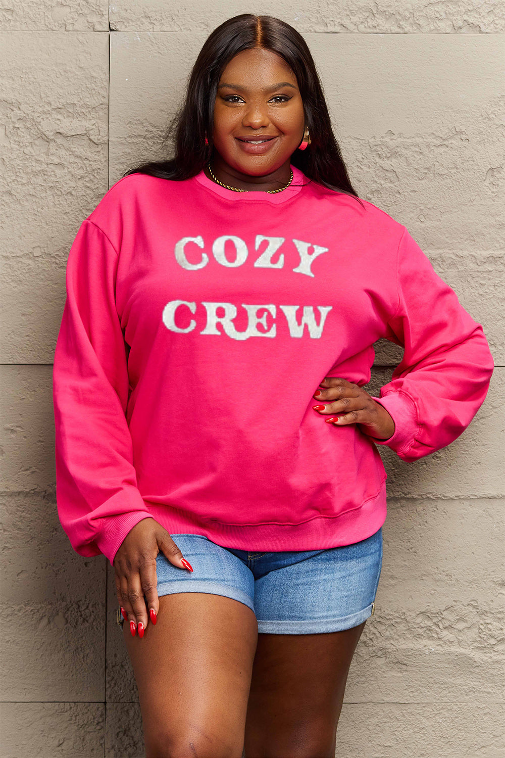 Full Size COZY GREW Graphic Sweatshirt