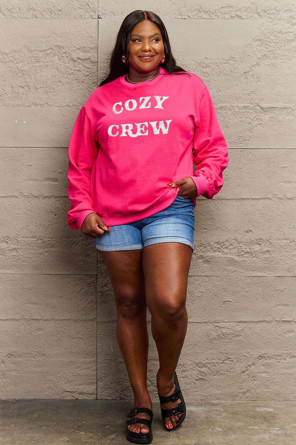 Full Size COZY GREW Graphic Sweatshirt