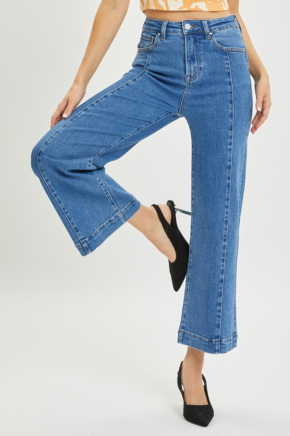 Full Size High Rise Wide Leg Jeans