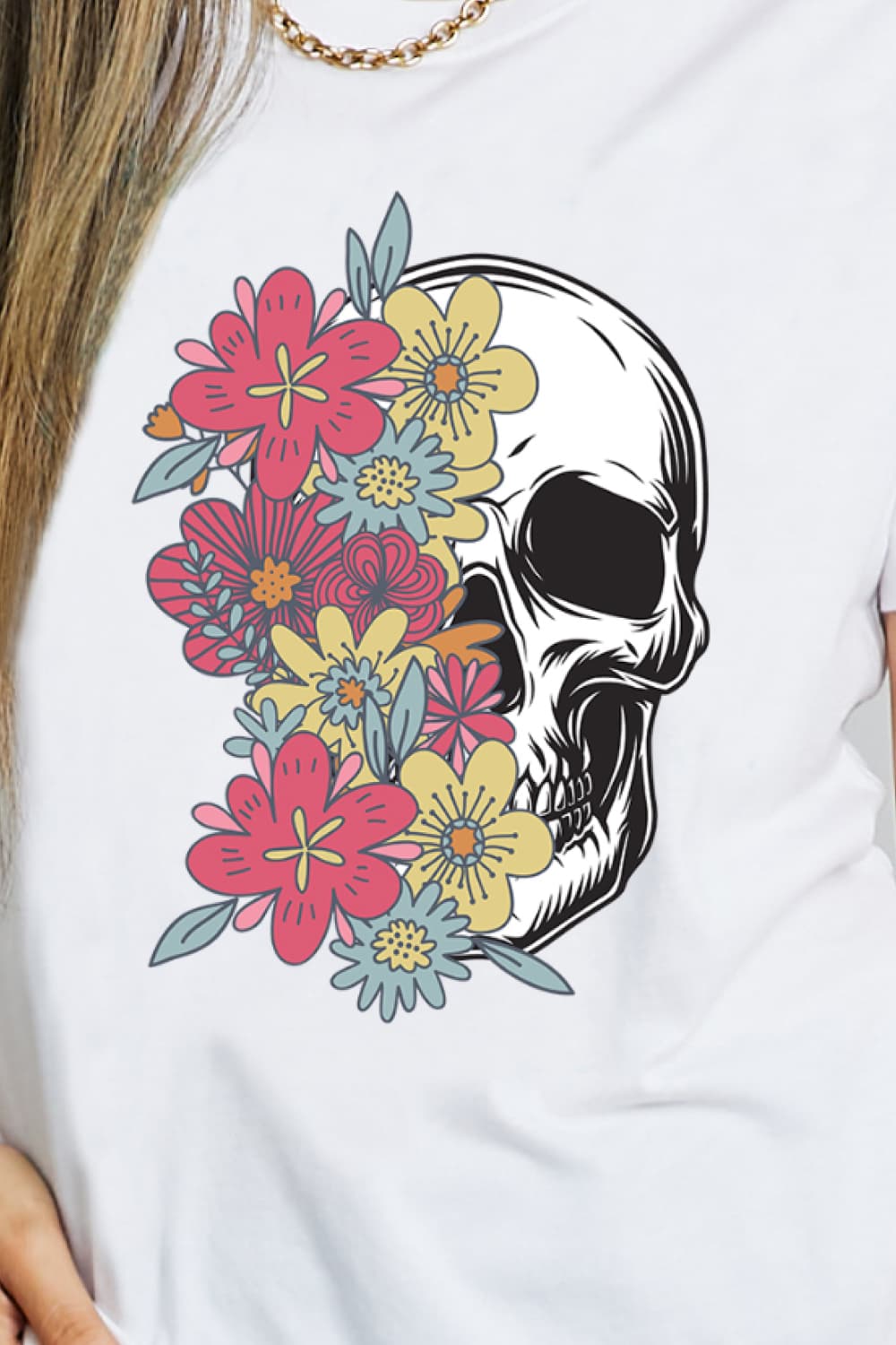 Full Size Skull Graphic Cotton T-Shirt