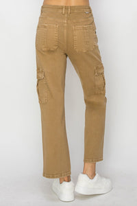 Full Size High Rise Cargo Jeans