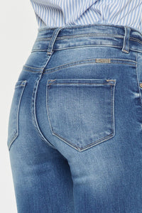 Distressed Raw Hem High Waist Jeans