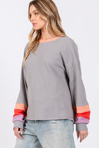 Color Block Waffle Knit T-Shirt