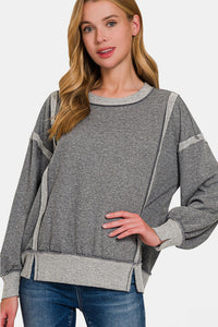 Washed Exposed-Seam Sweatshirt