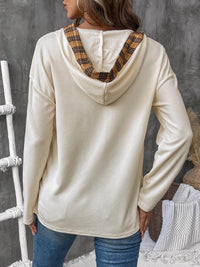 Drawstring Long Sleeve Hooded T-Shirt