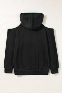 Cold Shoulder Long Sleeve Hoodie