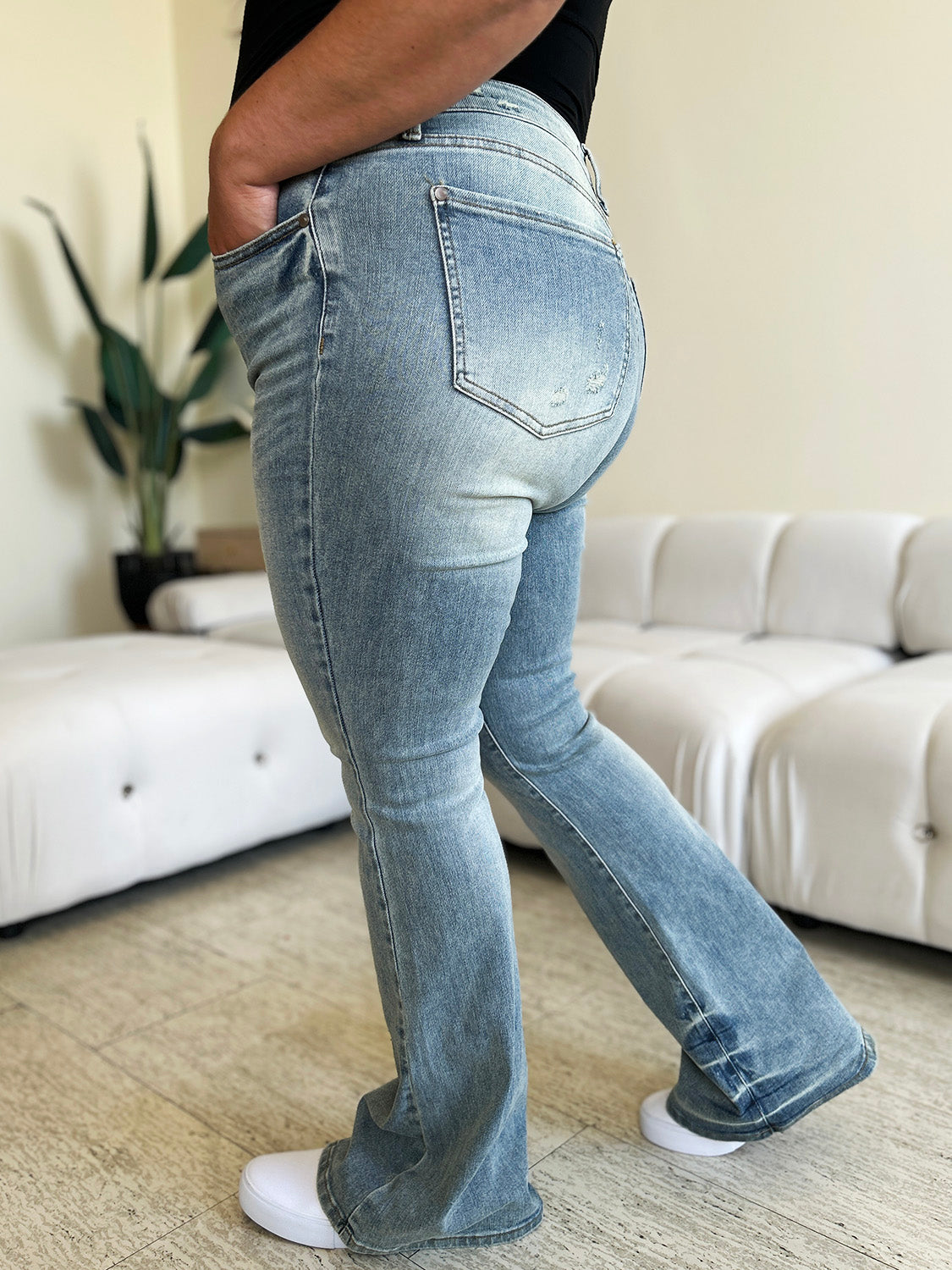 Full Size High Waist Flare Jeans