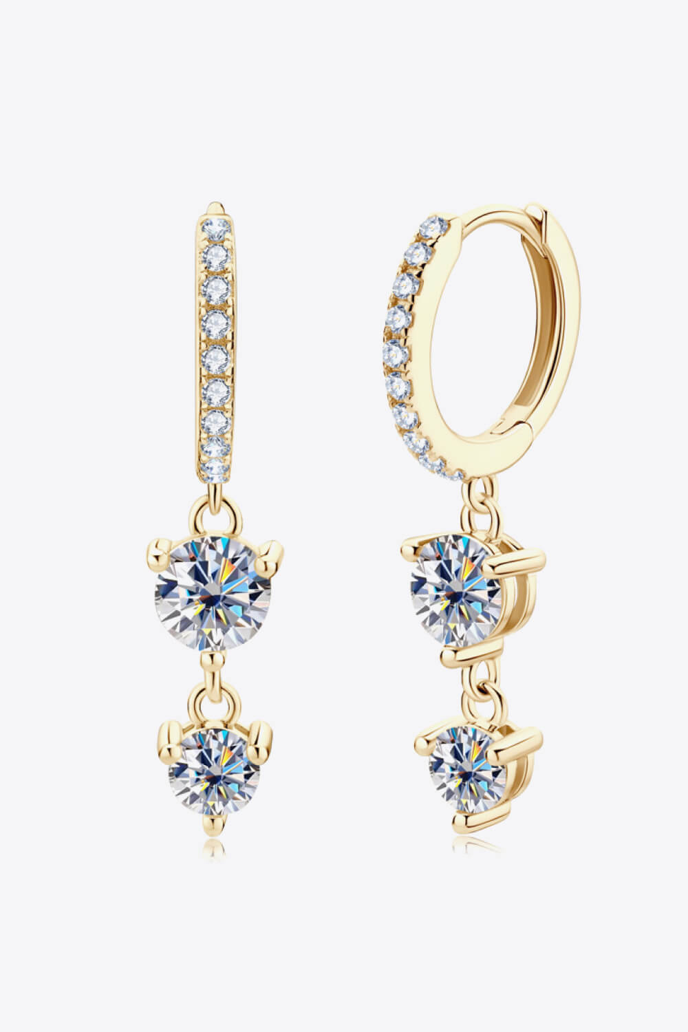 Adored Drop Earrings Gold / One Size Baeful Be The One Moissanite Drop Earrings