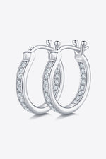 Adored Hoop Earrings Silver / One Size Baeful Moissanite 925 Sterling Silver Earrings