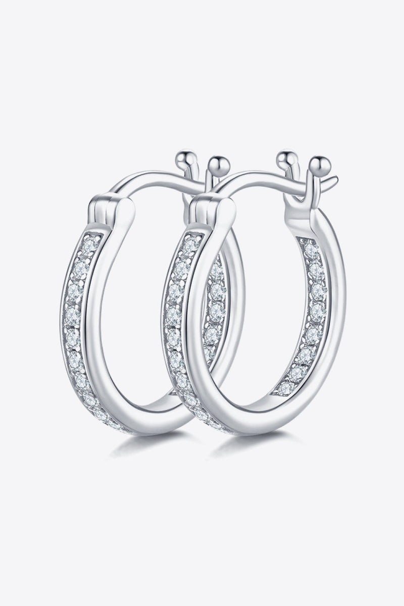 Adored Hoop Earrings Silver / One Size Baeful Moissanite 925 Sterling Silver Earrings