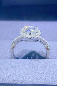 Baeful 1 Carat Moissanite 925 Sterling Silver Heart Ring