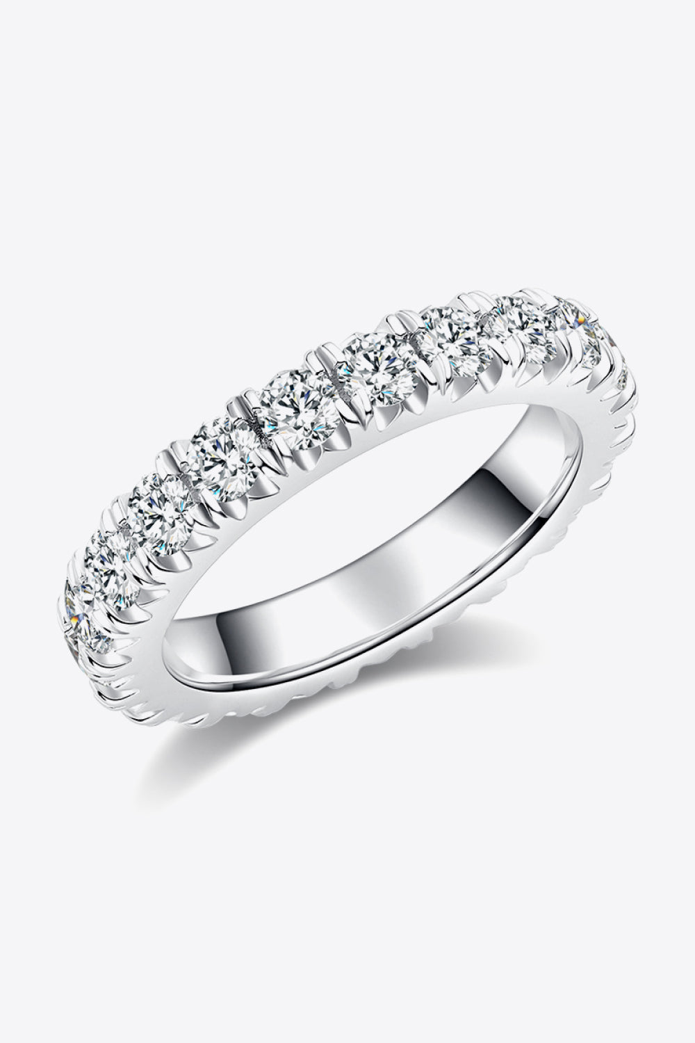 Adored Rings Baeful 2.3 Carat Moissanite 925 Sterling Silver Eternity Ring