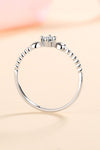 Adored Rings Baeful Moissanite Heart 925 Sterling Silver Ring