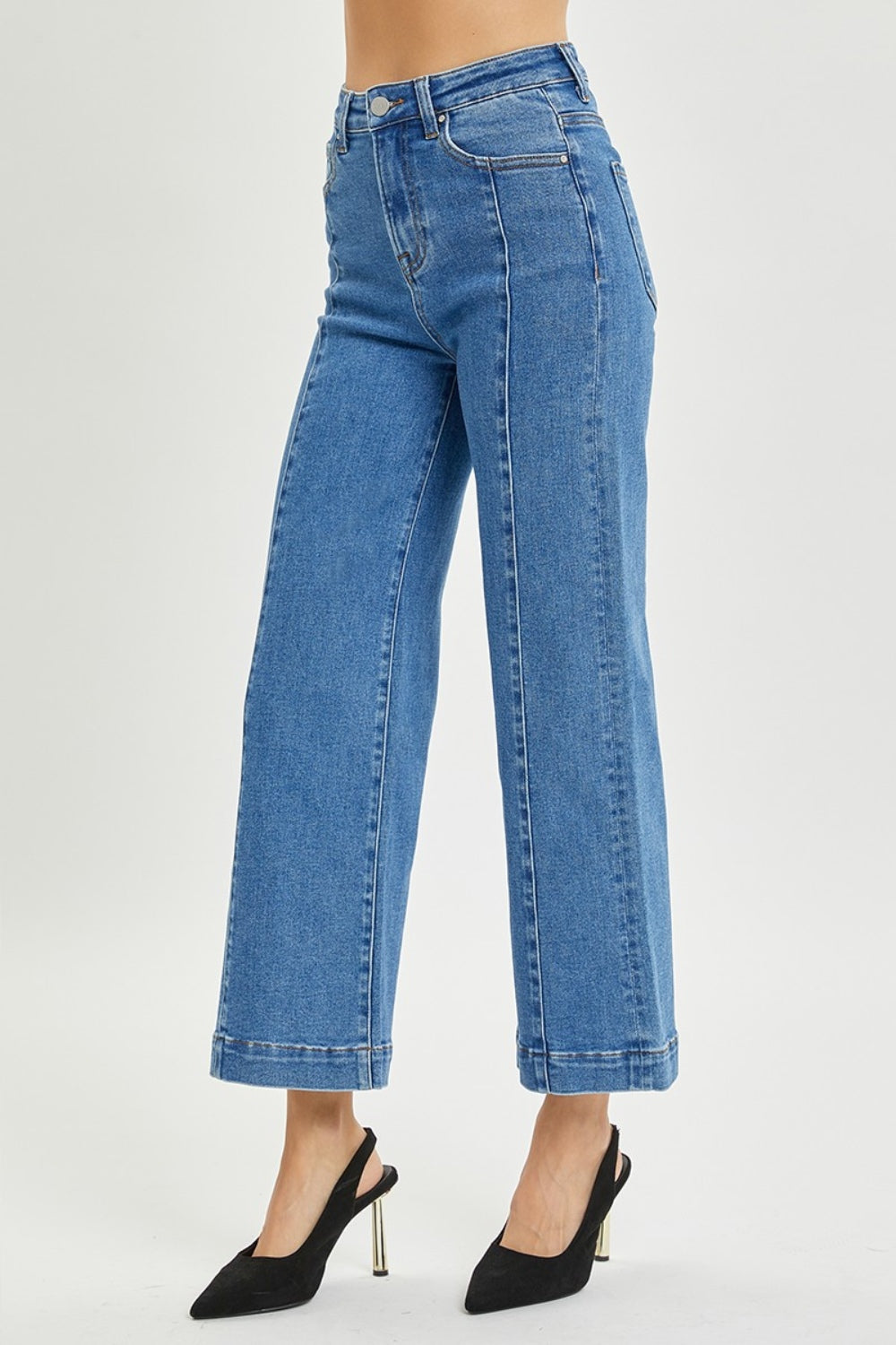 Full Size High Rise Wide Leg Jeans