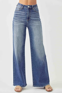 Full Size High Rise Wide Leg Jeans