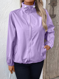 Pocketed Zip Up Long Sleeve Jacket