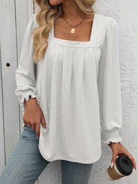 Square Neck Long Sleeve Top