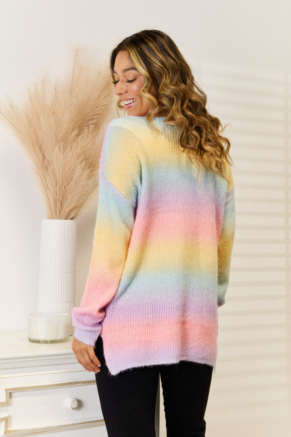 Angel Wings Gradient V-Neck Sweater