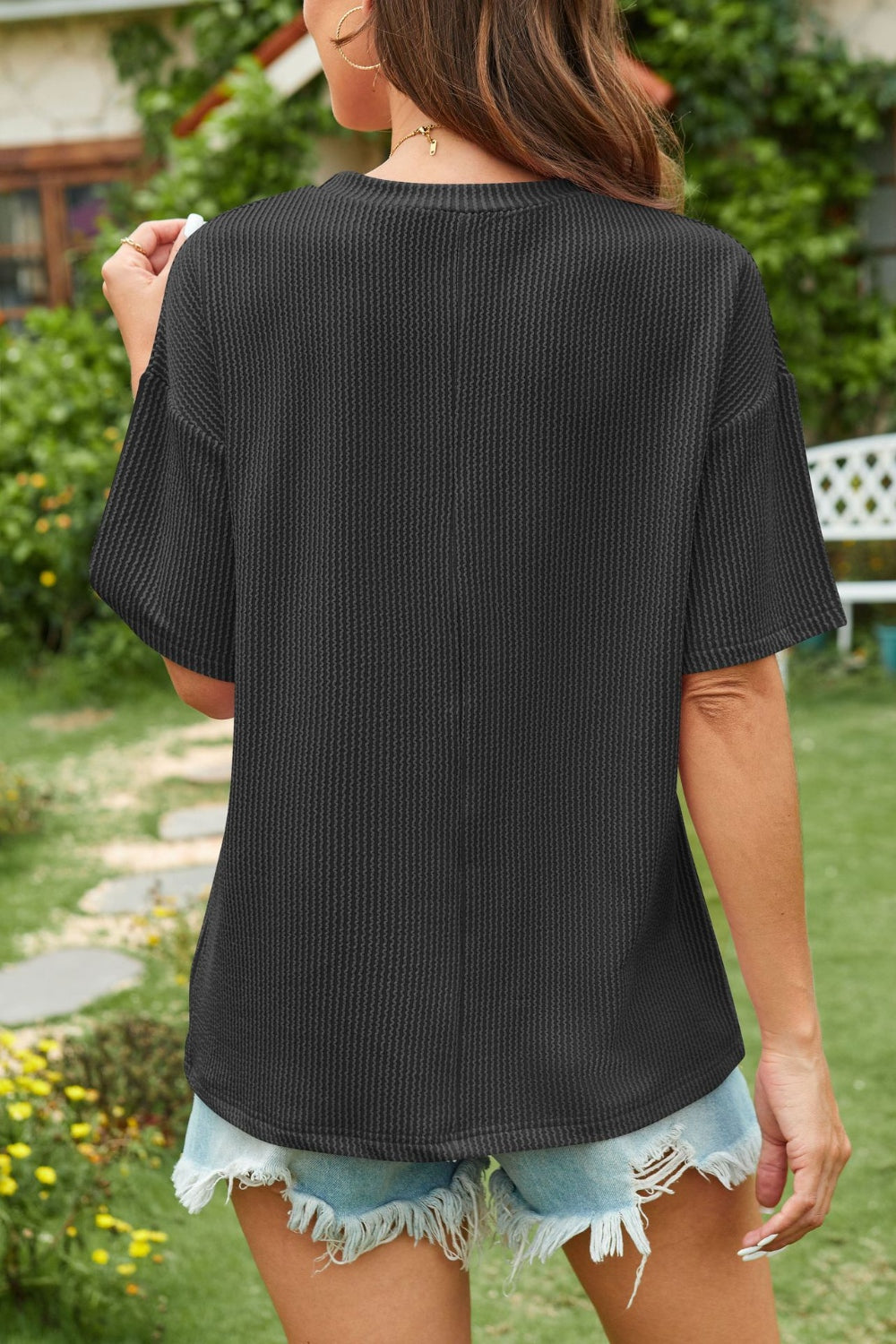 Round Neck Half Sleeve T-Shirt with Pocket