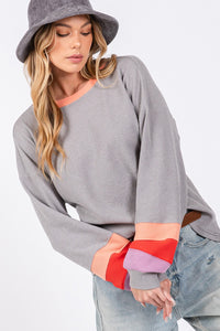 Color Block Waffle Knit T-Shirt