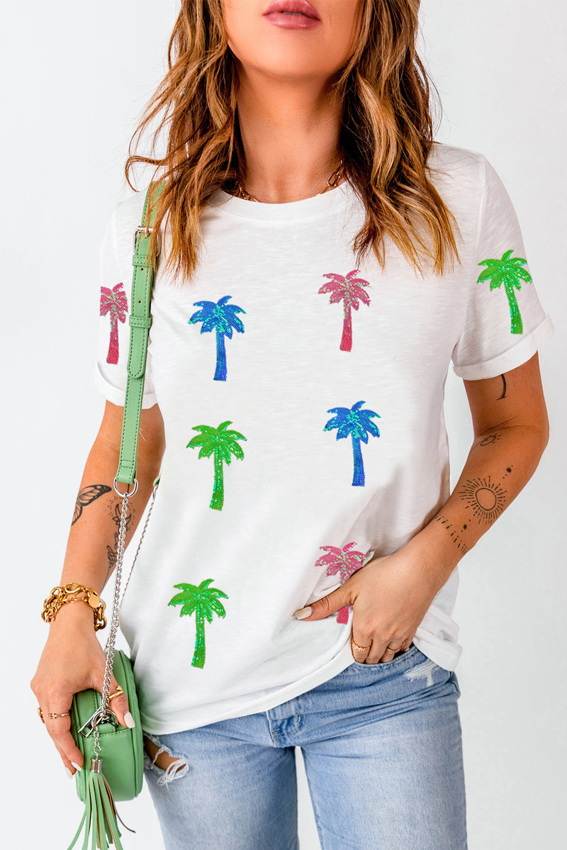 Coconut Palm Round Neck Short Sleeve T-Shirt