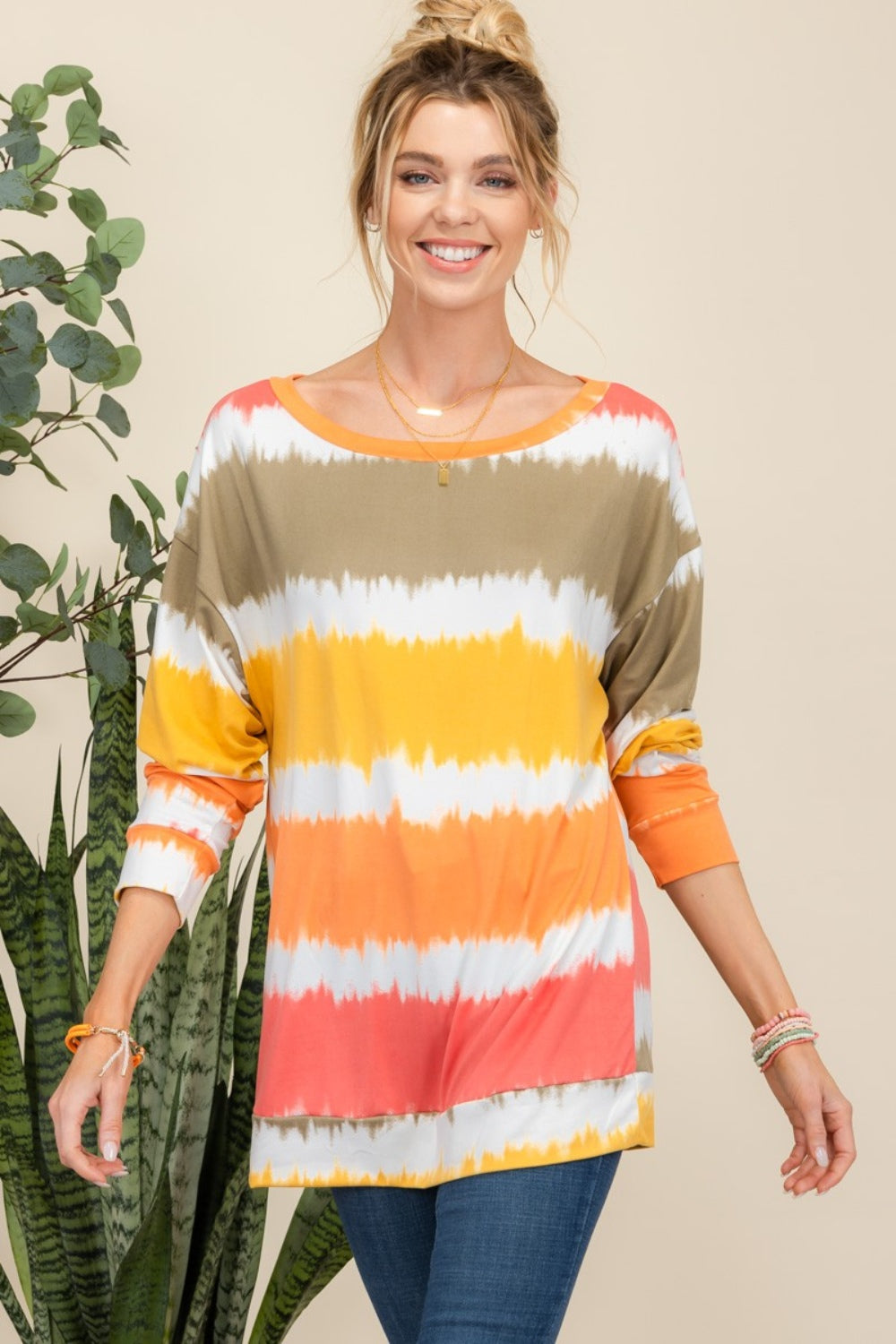 Full Size Striped Long Sleeve T-Shirt