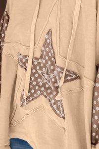 Drawstring Star Long Sleeve Hoodie