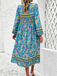 Devine Tassel Tied Printed Long Sleeve Dress