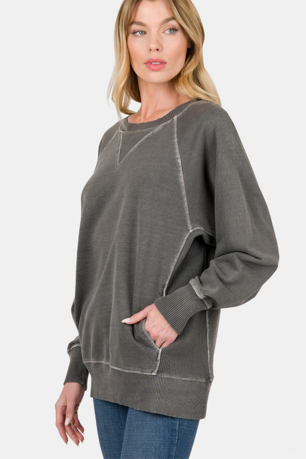 Round Neck Long Sleeve Sweatshirt