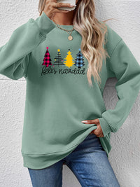 Round Neck Graphic Long Sleeve Sweatshirt