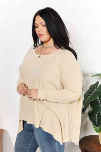 Full Size Oversized Super Soft Ribbed Top