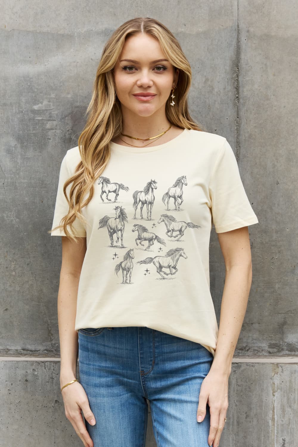 Horse Graphic Cotton T-Shirt
