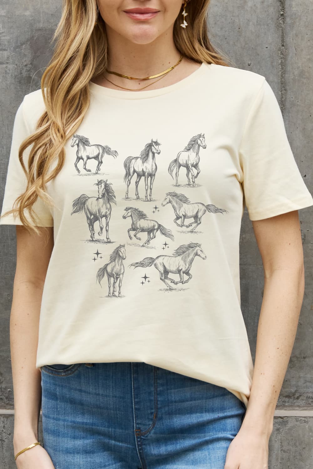 Horse Graphic Cotton T-Shirt