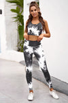 Jerry's Apparel Matching Sets Black / S Tie-dye Crop Top and Leggings Set