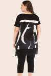 Jerry's Apparel Matching Sets Plus Size Contrast Spliced Mesh T-Shirt and Cropped Leggings Set