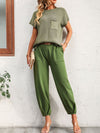 Jerry's Apparel Matching Sets Round Neck Raglan Sleeve Tee and Long Pants Set
