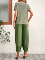 Jerry's Apparel Matching Sets Round Neck Raglan Sleeve Tee and Long Pants Set