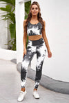Jerry's Apparel Matching Sets Tie-dye Crop Top and Leggings Set