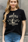 Trendsi Women Plus Size T-shirt Black / S Full Size NASHVILLE TENNESSEE MUSIC CITY Graphic Cotton Tee