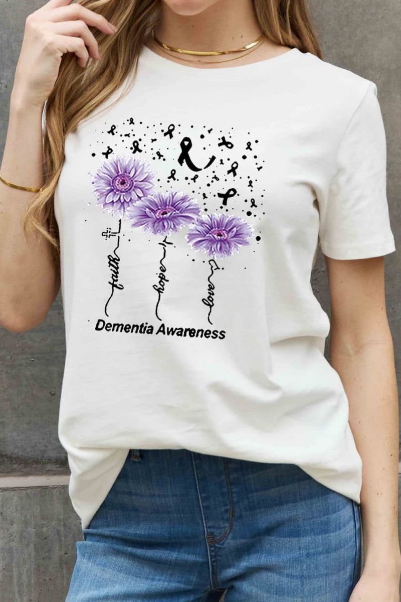 Full Size DEMENTIA AWARENESS Graphic Cotton Tee